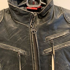 VINTAGE PUMA Leather 500CC Motorcycle Bomber Jacket Size XS